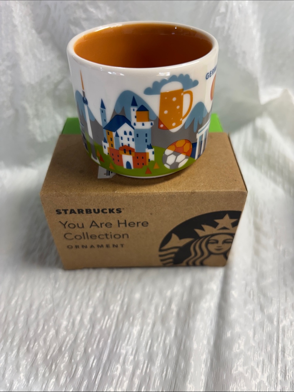 Starbucks Austria & Germany Espresso Mugs - Blue Interior & Orange Interior - Picture 7 of 10
